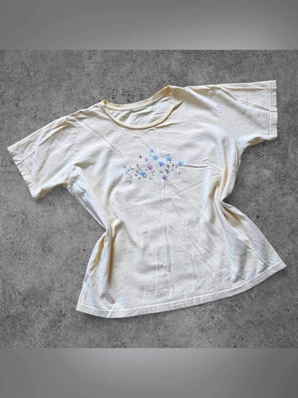 Butter Yellow Floral Cotton Tee